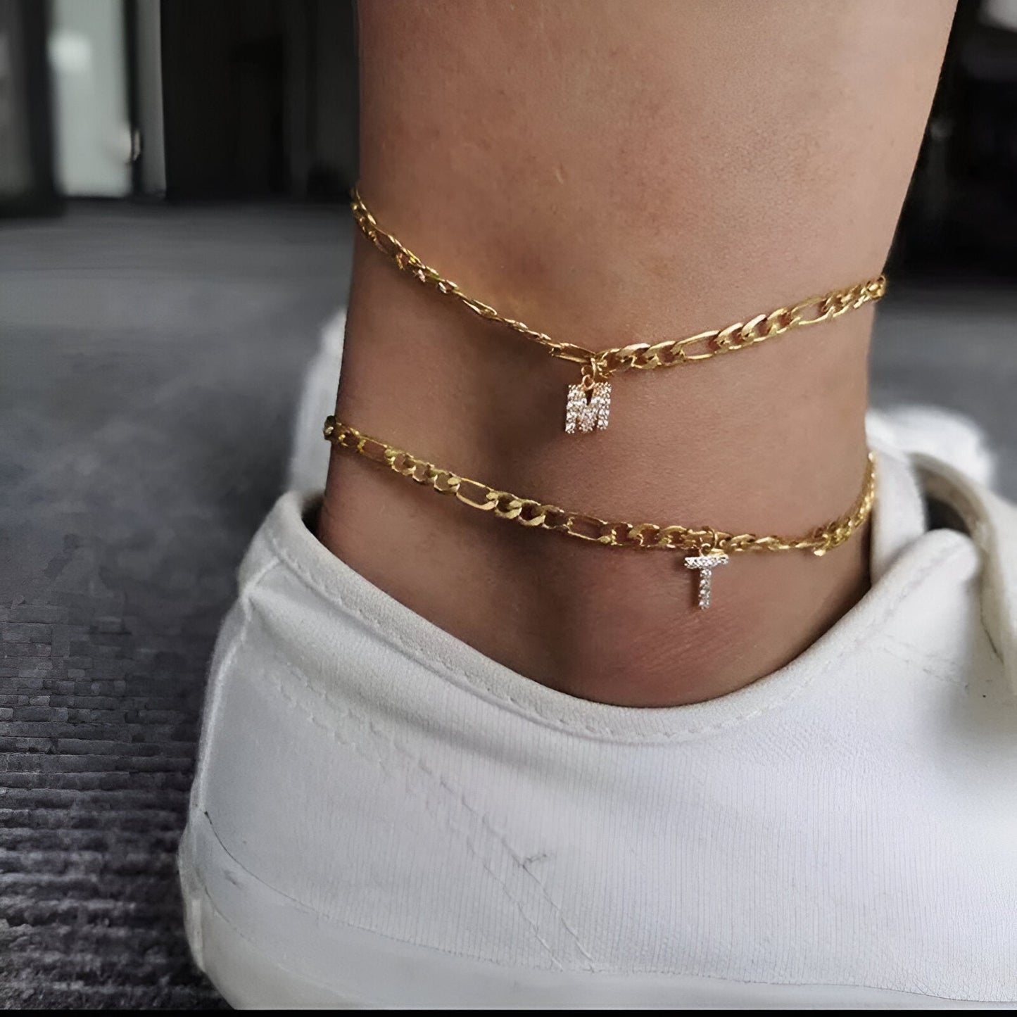 Diamond Initial Anklet